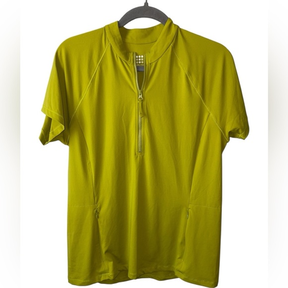 Title Nine Sunbuster Half Zip Short Sleeve Top Green Size L - Picture 1 of 5